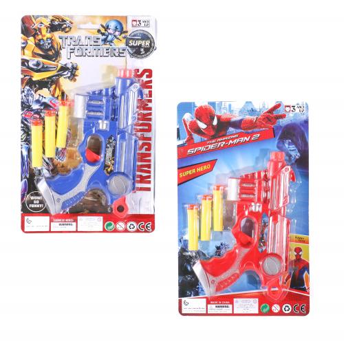 Пистолет, пули-присоски, 4 вида, на листе, TY999-26-27-51-52 Пистолет, пули-присоски, 4 вида, на листе, TY999-26-27-51-52