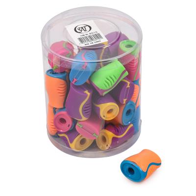 Точилка одинарная, прорезиненная, 20 шт., в дисплее (цена за штуку), SAT-6010